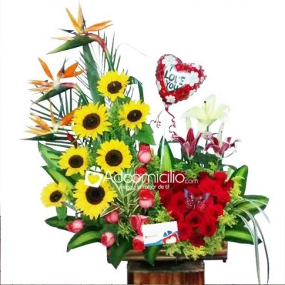 Arreglo Floral Con Globo A Domicilio En Cali 