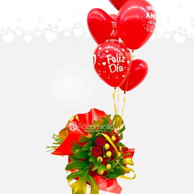 Bouquet Con Chocolates y Globos A Domicilio En Cali Pedido Con 1 Dia De Anticipacion