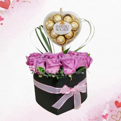 Caja de Rosas y Chocolates Los Cedros Amor Y Amistad A Domicilio En Bogotá