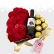 Arreglo De Rosas Y Vino Para El Día Del Amor Y La Amistad Pedido Con 1 Día De Anticipación 