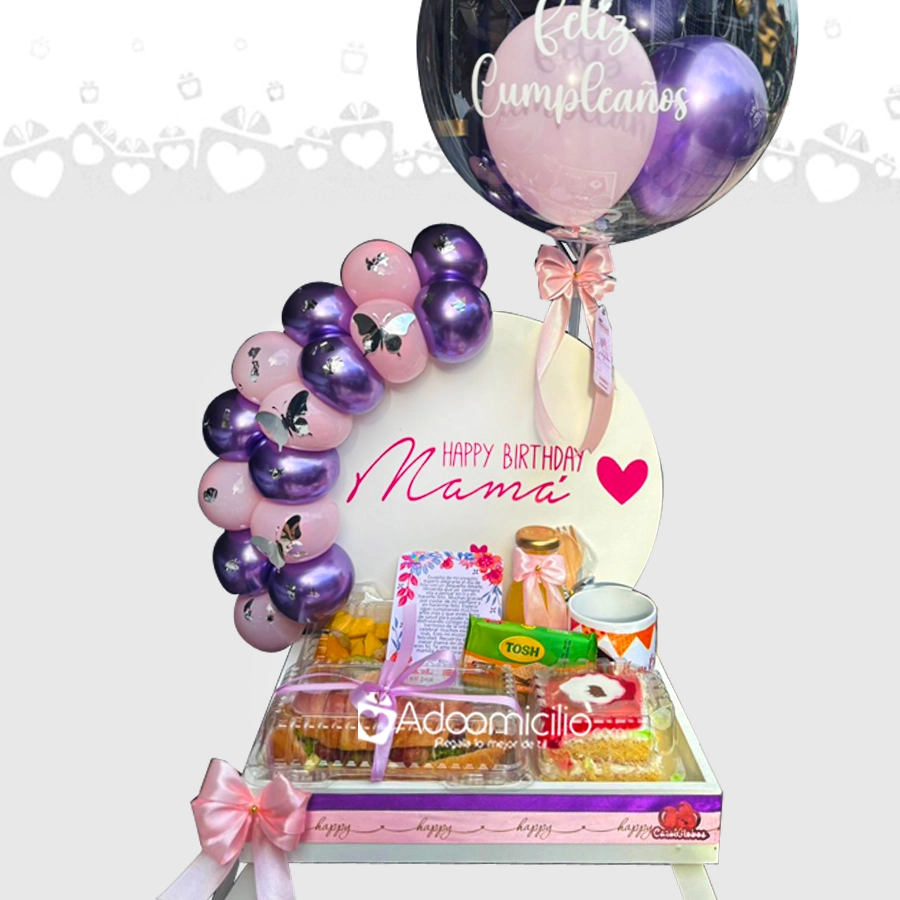 Desayuno Sorpresa Con Globos Para Mujer A Domicilio En Villavicencio Pedido Con Un Día De Anticipación 