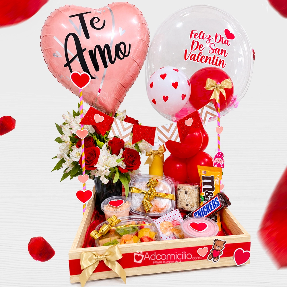 Desayuno Sorpresa Con Flores Para Amor Y Amistad A Domicilio En Barranquilla Pedido Con Un Día De Anticipación